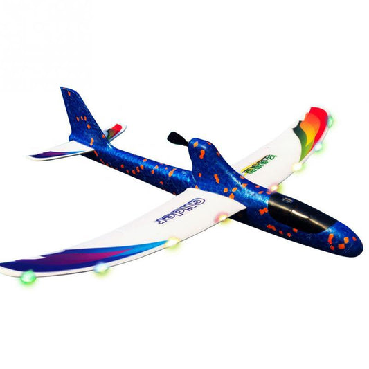 Hand Throwing Airplane Model - DIY Gift Glider RC For Children Kids Educational Toy Capacitor Electric Foam Launch With Light - RCDrone