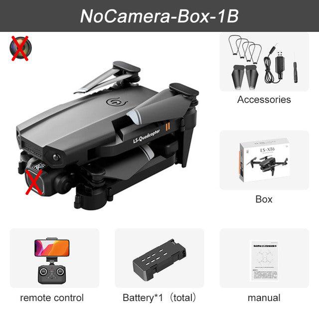 Ls XT6 Mini Drone - 4K 1080P HD Camera WiFi Fpv Air Pressure Altitude Hold Foldable Quadcopter RC Dron Kid Toy Boys GIfts - RCDrone