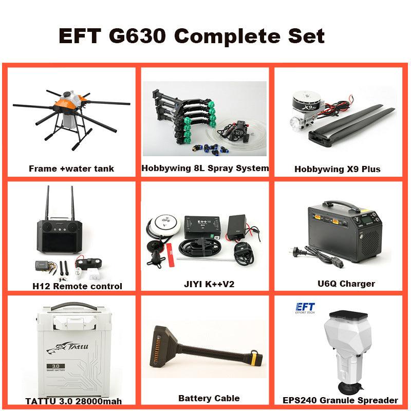 EFT G630 6 axis agricultural drone tank 30L Take-off Weight 63kg payload seed sprayer seeder - RCDrone