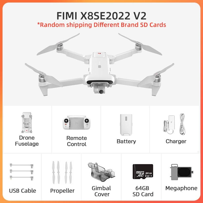FIMI X8SE 2022 V2 Camera Drone 10KM 4K HD professional Quadcopter camera RC Helicopter FPV 3-axis Gimbal 4K HD Camera GPS RC Drone Professional Camera Drone - RCDrone