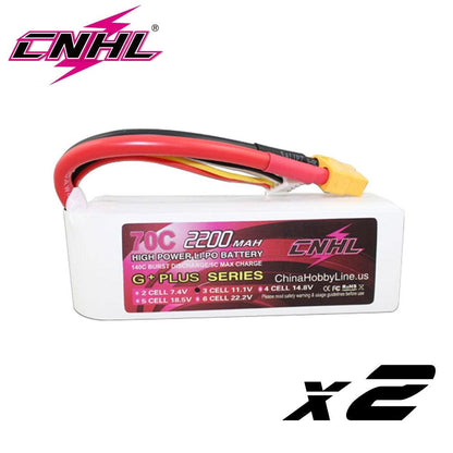 2PCS CNHL 3S 4S 6S 11.1V 14.8V 22.2V Lipo Battery 2200mAh With XT60 Plug For RC Car Airplane Helicopter Quadcopter Hobby FPV Drone Battery - RCDrone