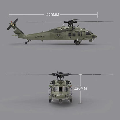 F09 RC Helicopter - 1:47 Scale Of The U.S. UH60-Black Hawk 6 Channels Flybarless Arobatic Professional Remote Control Toy Plane - RCDrone