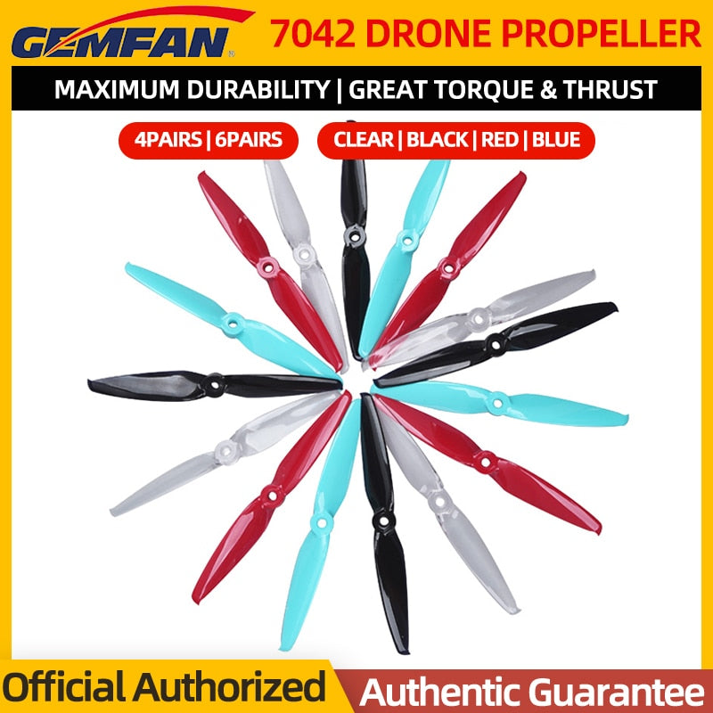 4/6 paires d'hélices Gemfan Flash 7042-7X4.2 7 pouces PC 2 pales accessoires pour RC FPV Freestyle Racing Drone quadrirotor longue portée