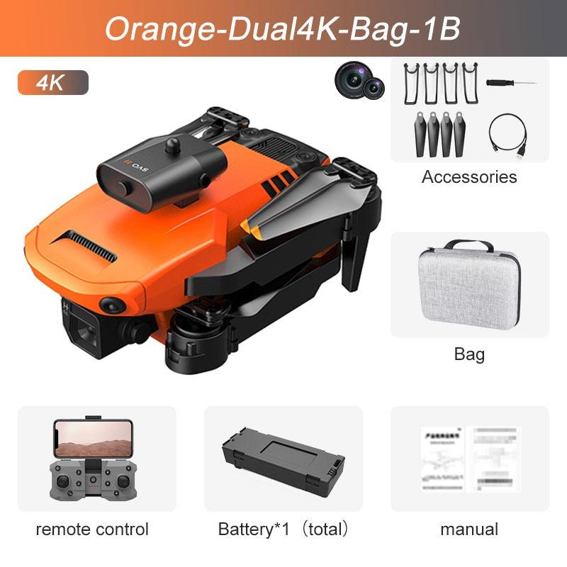 K6 Mini Drone - 4K Dual Camera Wifi FPV Four Sides Infrared Obstacle Avoidance One-key Take-off and Landing Folding Quadcopter - RCDrone