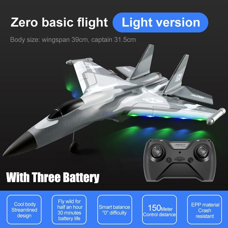 G1 RC Airplane - 2.4GHz Foam Fixed Wing with Lights Radio Remote Control Plane Outdoor Fighter Glider Model Kit Toys for Children - RCDrone