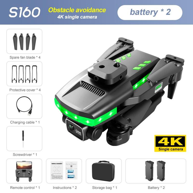 S160 Mini Drone - 4K HD Camera Four-sided Obstacle Avoidance Air Pressure Fixed Height Professional Foldable Quadcopter Toys - RCDrone