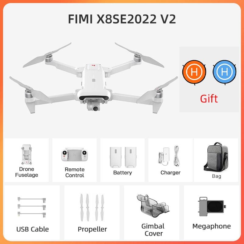 FIMI X8se 2022 V2 Drone - GPS 10km 35Mins Flight Quadcopter 3-Axis Gimbal 4K HD Camera Drone Storage Bag Case Combo Megaphone - RCDrone
