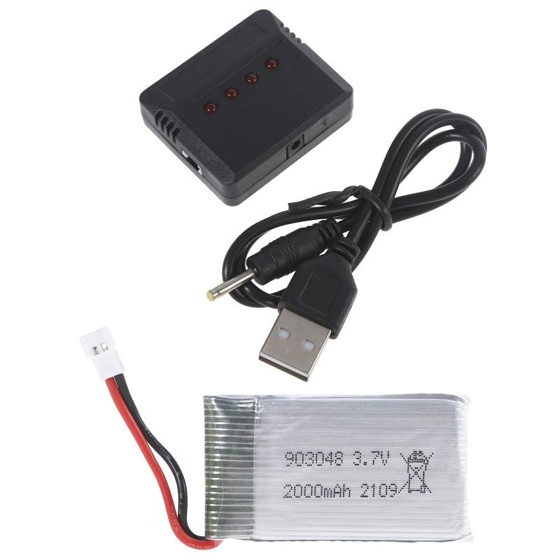 YUSHU 3.7 V 2000 mAh Lipo Batteria 903048 Li-ion Batteria/Caricatore RC Quadcopter Riparazione Pezzi di Ricambio per KY601S H11D H11C RC Droni YUSHU 3.7 V 2000 mAh Lipo Batteria 903048 Li-ion Batteria/Caricatore RC Quadcopter Riparazione Pezzi di Ricambio per KY601S H11D H11C RC Droni
