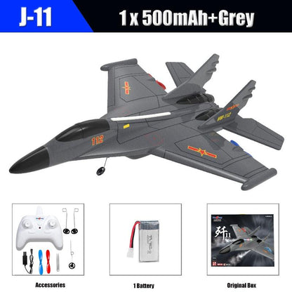 Genuine Authorization J-11 1:50 RC Fighter Plane - 2.4G 2CH Remote Control Foam Aircraft with Lighting J 11 Airplane Toys for Boys - RCDrone