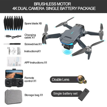 F194 GPS Drone - 1KM 5G 4K HD Dual Camera Fixed Height Brushless WIFI FPV Foldable Quadcopter Professional Camera Drone - RCDrone