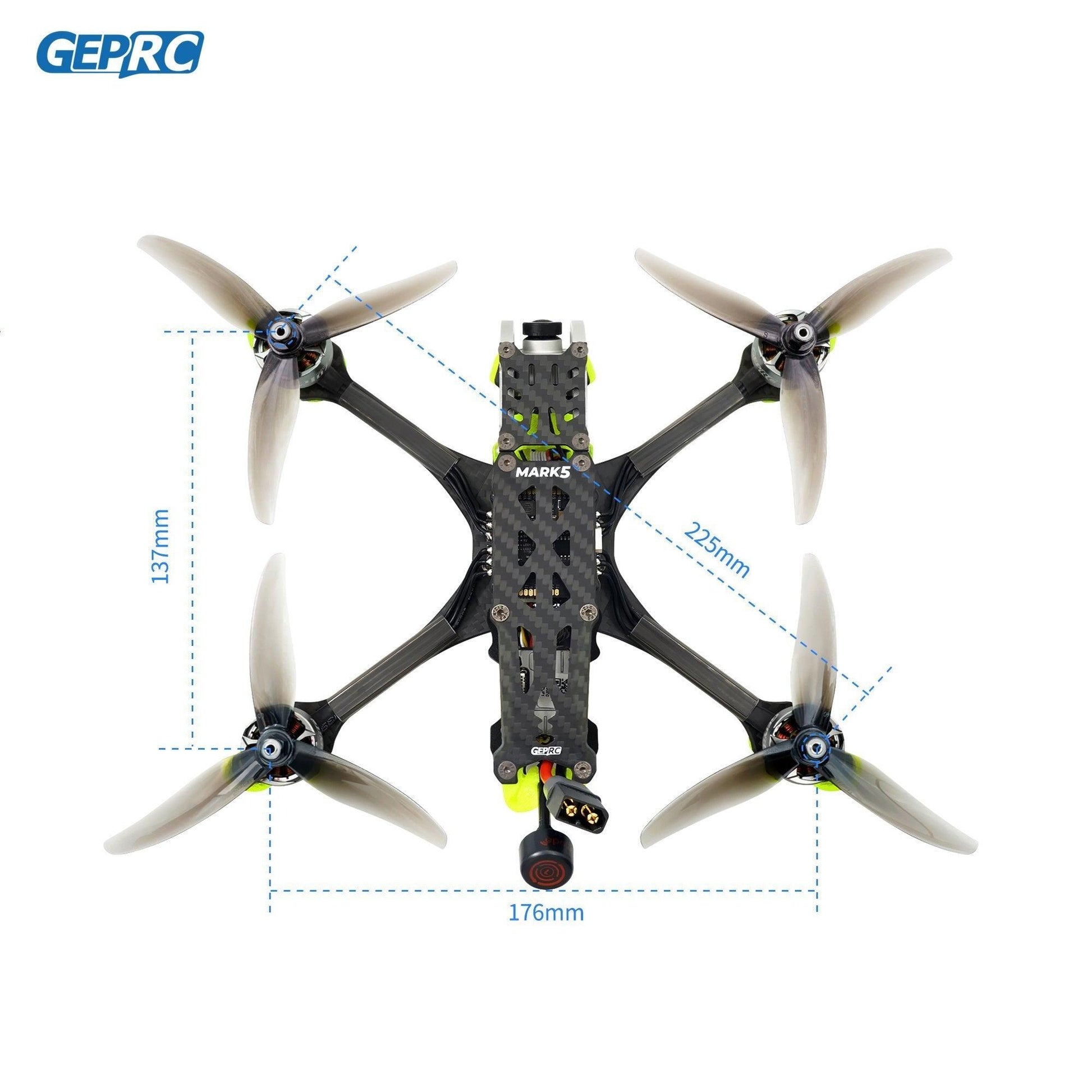 GEPRC MARK5 HD Vista Freestyle FPV Drone 4S/6S 5Inch SPEEDX2 2107.5 F722-HD-BT For RC FPV Quadcopter LongRange Freestyle Drone - RCDrone
