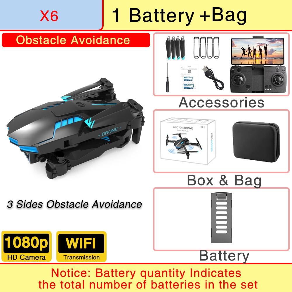  X6pro RC Drone With 4khd Dual Camera WiFi FPV Drone Altitude  Hold Mode Foldable Rc Drone Quadcopter Rtf (optical Flow Location) Remote  Control Toys Gifts for Kids Beginner Dual Camera +