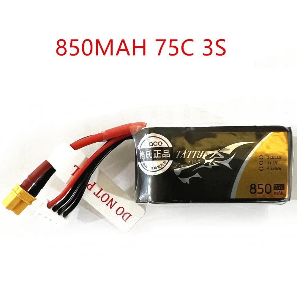 Ace Tattu LiPo Rechargeable Battery 850mAh 75C 45C 3S 4S 1P for RC FPV Racing Drone Quadcopter - RCDrone