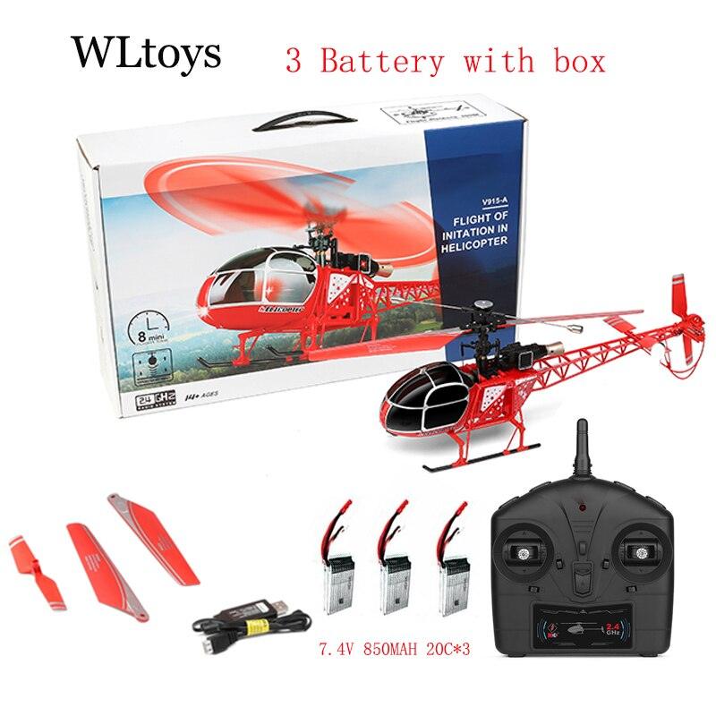 Wltoys XK V915-A RC Helicopter RTF 2.4G 4CH Double Brush Motor Fixed Height Outdoor Aircraft Hobby Professional Drone Adult Gift - RCDrone
