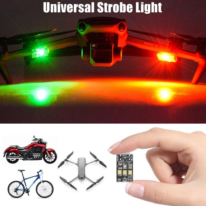 Strobe Light for Motorcycle/Bicycle/Drone Warning LED Light Turn signal lights USB Charging Anti-collision Accessories for DJI MINI 3 PRO - RCDrone