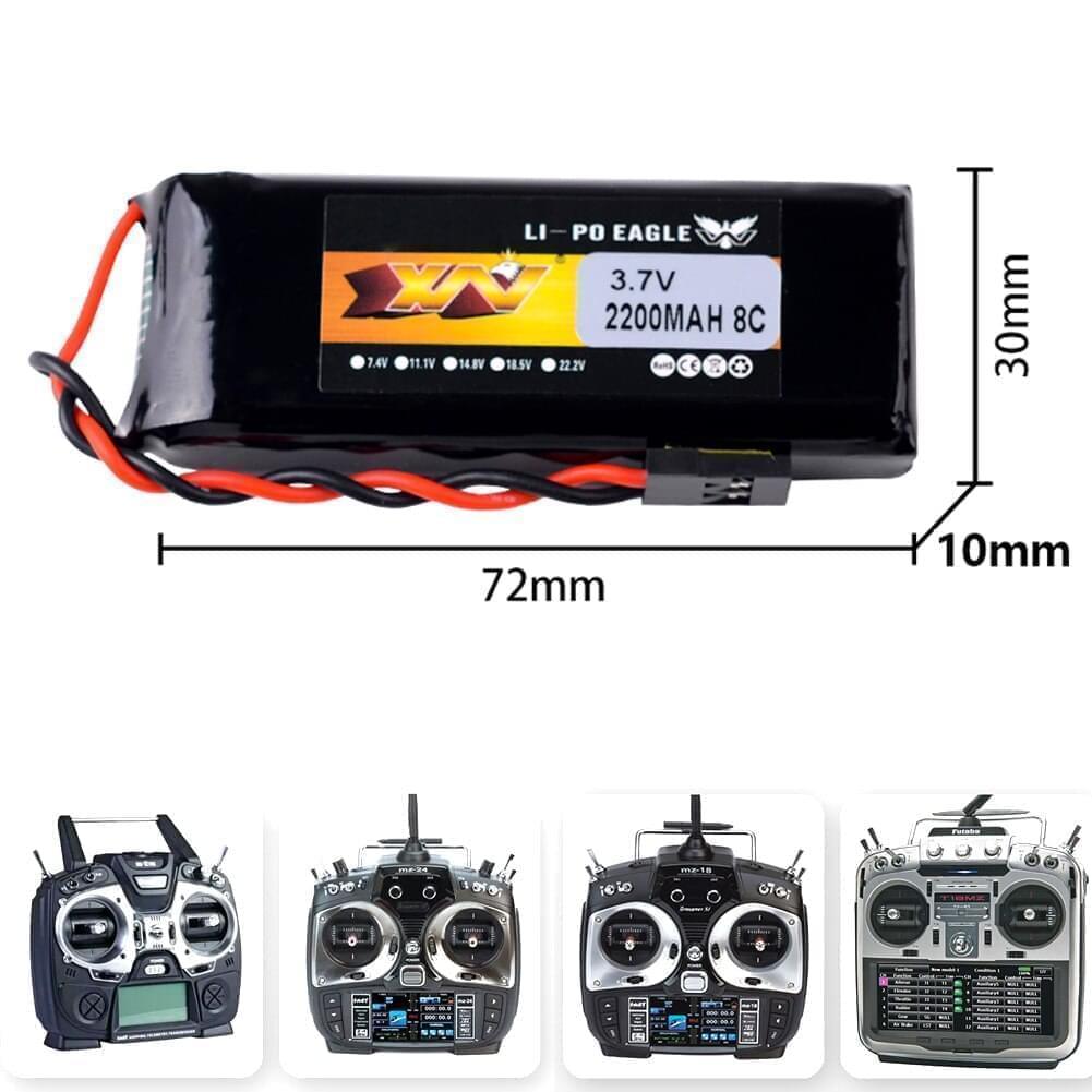 1/2pcs YW 3.7V 2200mAh 8C Lipo Battery For Graupner MZ-12 PRO / Wfly ET07 X4 Transmitter RC Model Drone - RCDrone