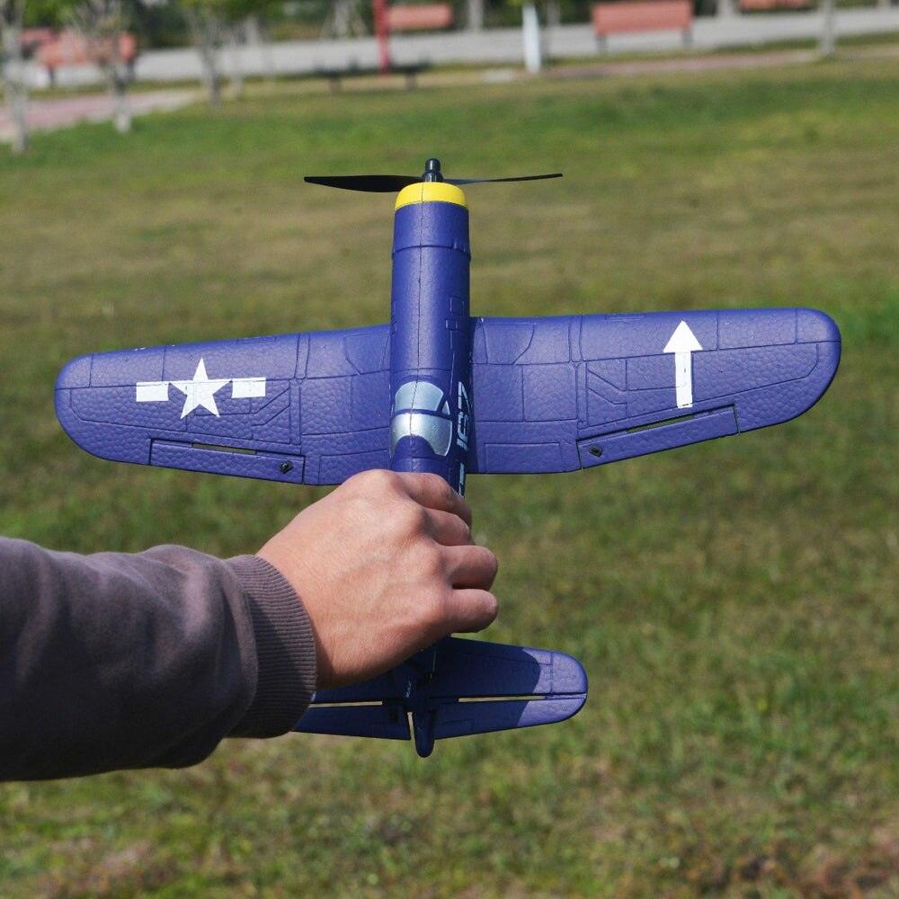 Avion RC F4U Corsair 40cm - 4CH Gyro 6 Axes, Moteur Brushless | Modèle Débutant, Vol Extérieur