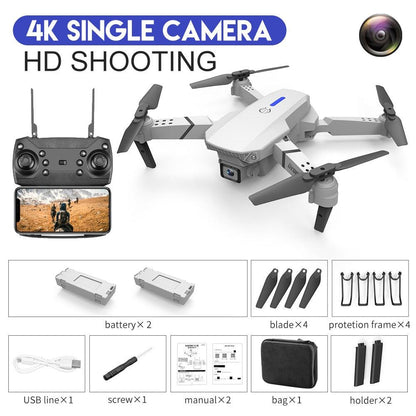 2023 New Quadcopter E88 Pro Drone WIFI FPV Drone With Wide Angle HD 4K 1080P Camera Height Hold RC Foldable Quadcopter Dron Gift Toy - RCDrone