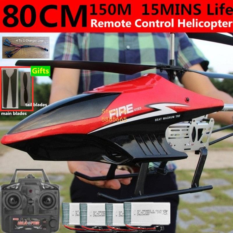 80CM Rc Helicopter - Big Alloy Remote Control Helicopter Model Dual Fl ...