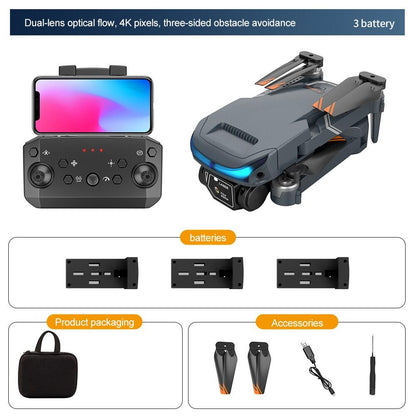 XT9 Mini Drone - 4K Double Camera FPV Drone Smart Obstacle Avoidance Drones Foldable Optical Flow RC Helicopter Toy - RCDrone