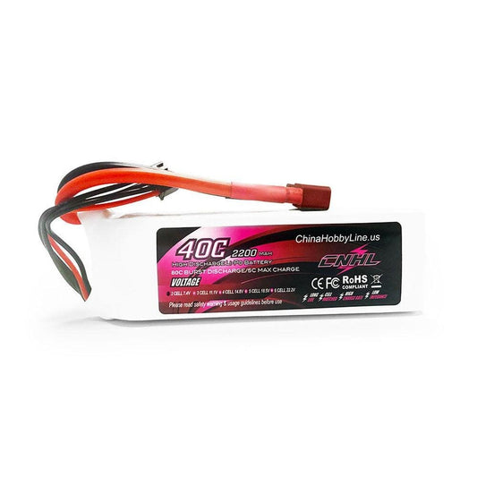 CNHL 7.4V 2200mAh Lipo 2S Battery for FPV Drone - 40C With T Dean Plug for FPV Quadcopter Drone Airplane Helicopter Hobby Racing Model Parts - RCDrone
