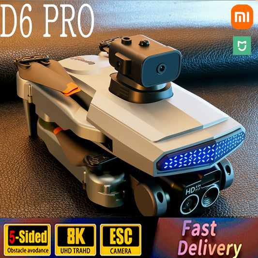 D6 Drone - 8K Professional Dual Camera Photography Optical Five-way Obstacle Avoidance Quadcopter Toys 5000M