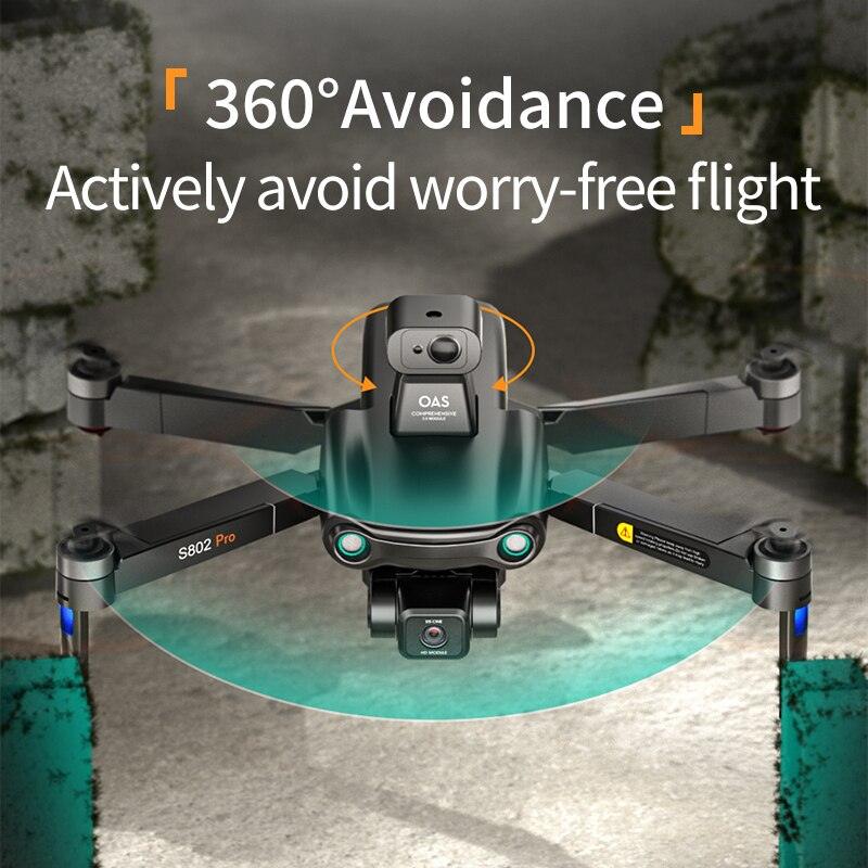 2023 New S802 GPS Drone - 8K HD Professional 3-Axis EIS Gimbal Camera 360° Obstacle Avoidance Brushless Motor Foldable Quadcopter Professional Camera Drone - RCDrone