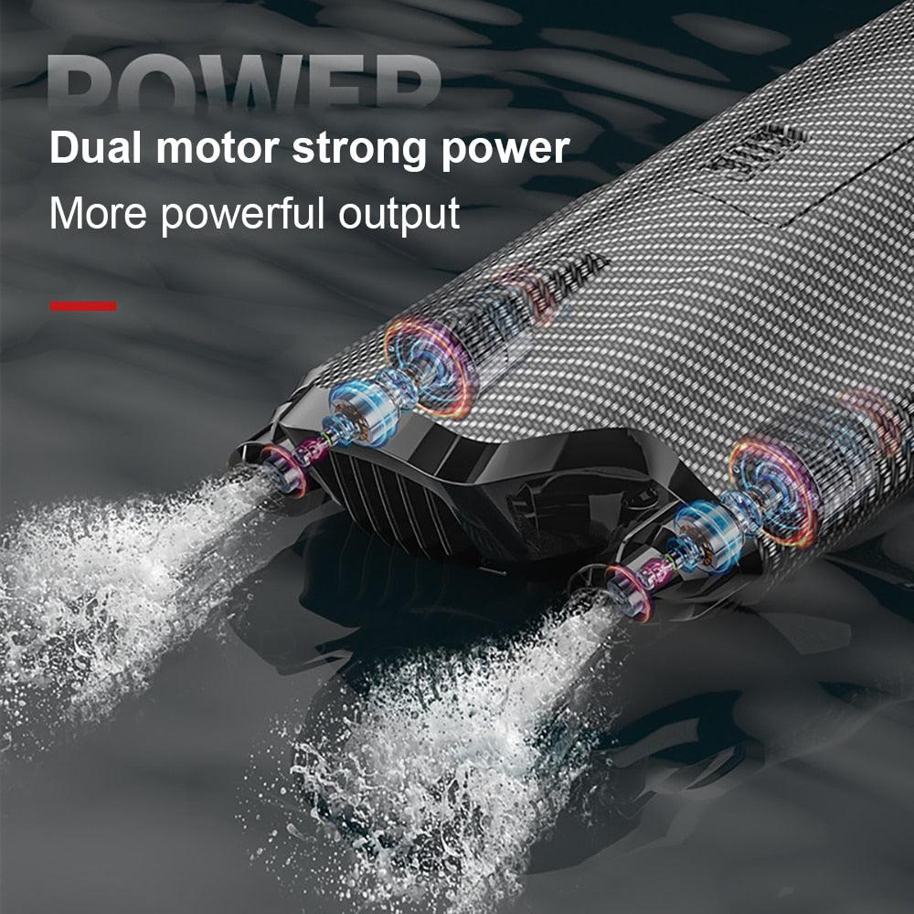S2 Speed boat - 2.4G RC High Speed Racing Boat 30km/h Waterproof Rechargeable Model Radio Remote Control Speedboat Carbon Fiber Toys Gift Box - RCDrone