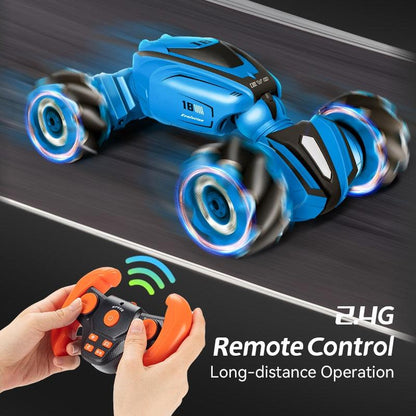 JJRC Q110 RC Stunt Twist Car - 2.4G Remote Control Off-road Climbing Car Gesture Sensor Watch 4WD Drift RC Cars LED Light Kids Toy - RCDrone