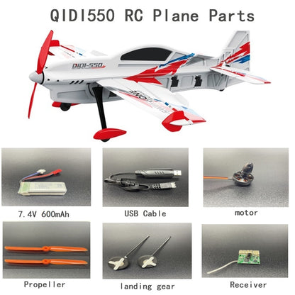 QIDI550 RC Plane Parts Brushless Motor 3PCS 7.4V 600mAh Battery Receiver Propellers USB cable Remote Control Accessories