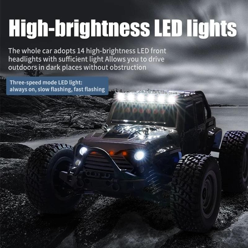 1:16 50KM/H Or 70KM/H 4WD RC Car LED Headlights 2.4G Waterproof Remote Control Cars High Speed Drift Monster Truck for Kids Toy - RCDrone
