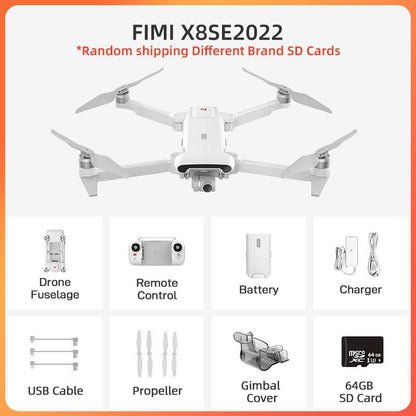 FIMI X8SE 2022 Camera Drone - 4K professional Quadcopter camera RC Helicopter 10KM FPV 3-axis Gimbal 4K Camera GPS RC Drone New - RCDrone