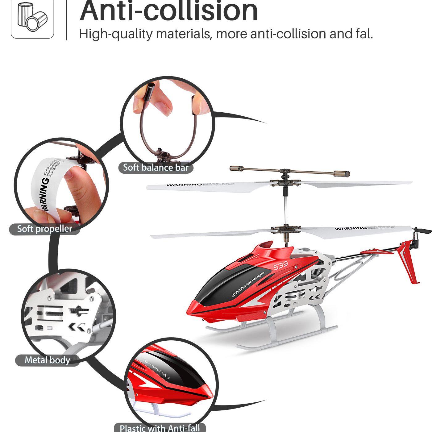 SYMA RC Helicopter S39 Aircraft - with 3.5 Channel Bigger Size Sturdy Alloy Material Gyro Stabilizer and High&Low Speed Drone - RCDrone