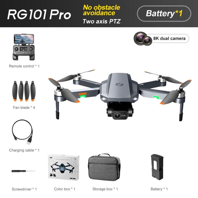 RG101 Pro Drone - 2-axis Gimbal 360° Obstacle Avoidance HD Dual Camera Aerial Photography Brushless GPS Foldable Return Quadcopter Professional Camera Drone - RCDrone