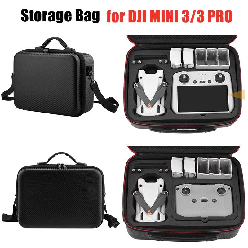 Storage Bag for DJI MINI 3/3 PRO Handbag Carrying Case PU/Nylon Anti-Collision Bag Drone Accessories - RCDrone