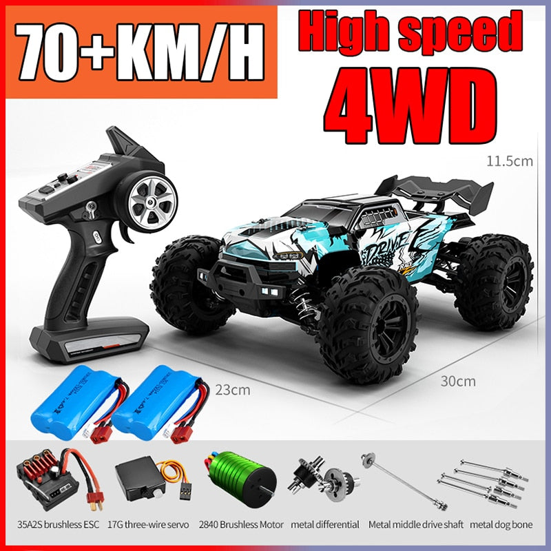 Rc Car Off Road 4x4 High Speed 75KM H Remote Control Car With LED He RCDrone