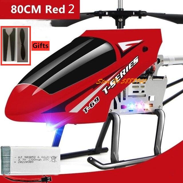 80CM RC Helicopter - Large Model 3.5CH Alloy Frame Anti-Fall All Body LED Lights 150 Meters Electric Remote Control Helicopter Toy - RCDrone