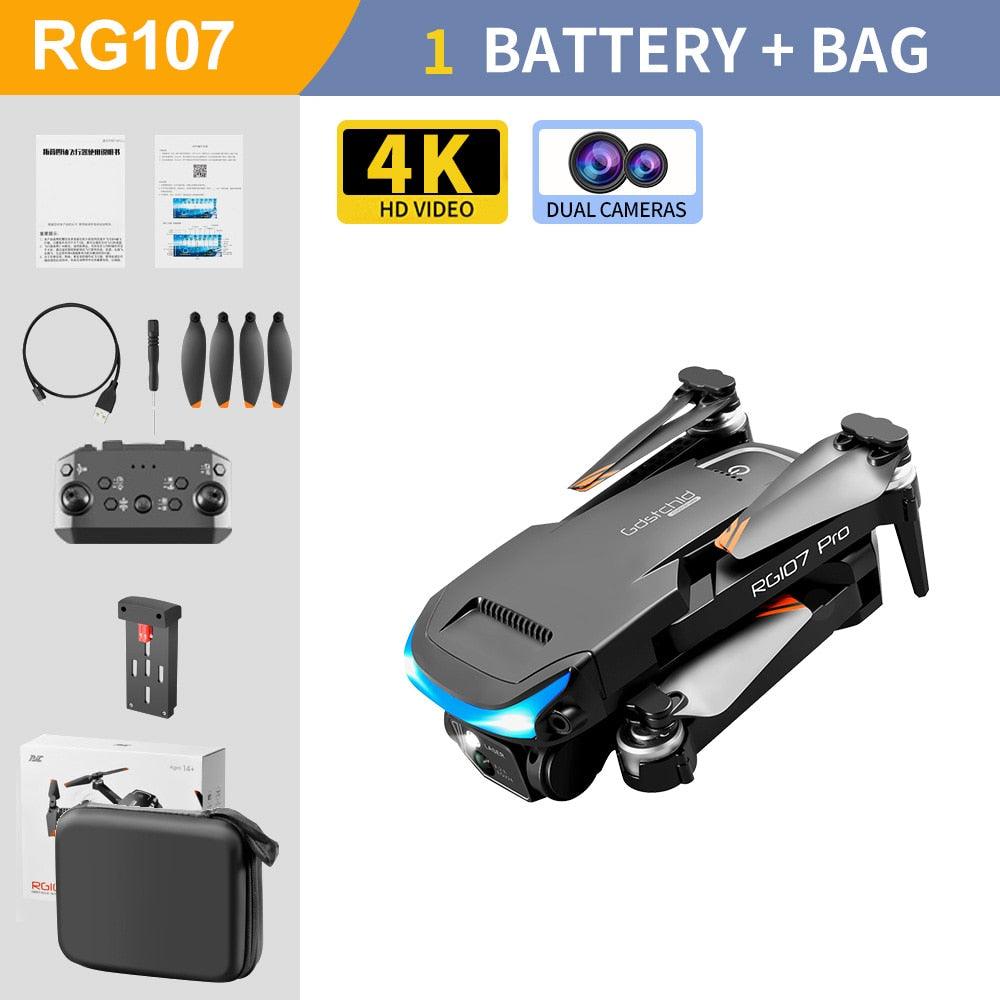 2023 NEW RG107 Drone Obstacle Avoidance Electrically Adjustable Camera RC 4K HD Dual Optical Flow Positioning Four Axis Aircraft - RCDrone