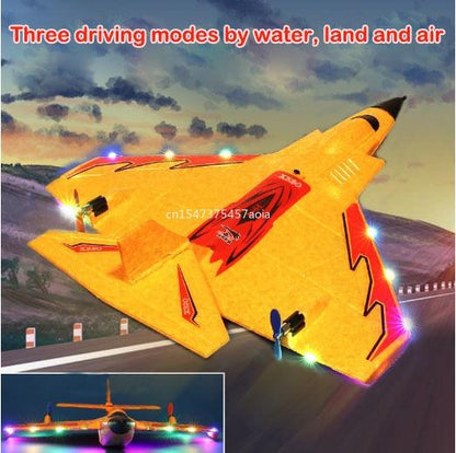 X320 3-1 RC Plane - Water, land and air remote control glider EPP foam remote control aircraft with LED light flight time Remote control plane - RCDrone