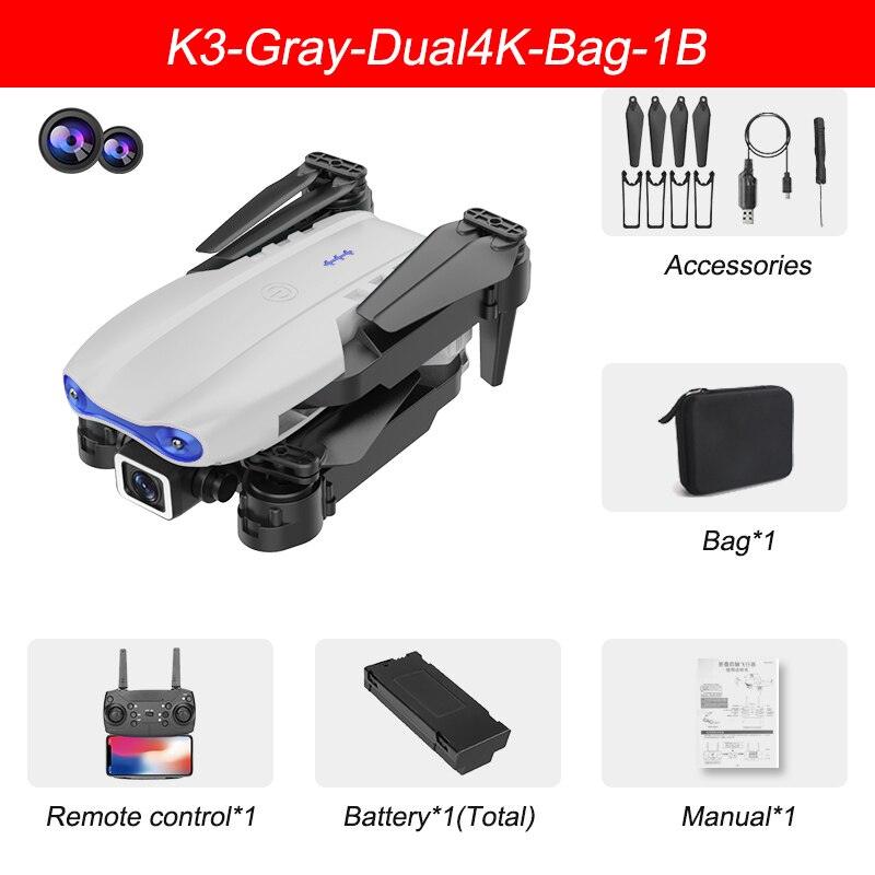 XYRC K3 Mini Drone - 4k HD Wide-Angle Dual Camera WIFI Fpv Air Pressure Altitude Hold Foldable Quadcopter RC Dron Gifts - RCDrone