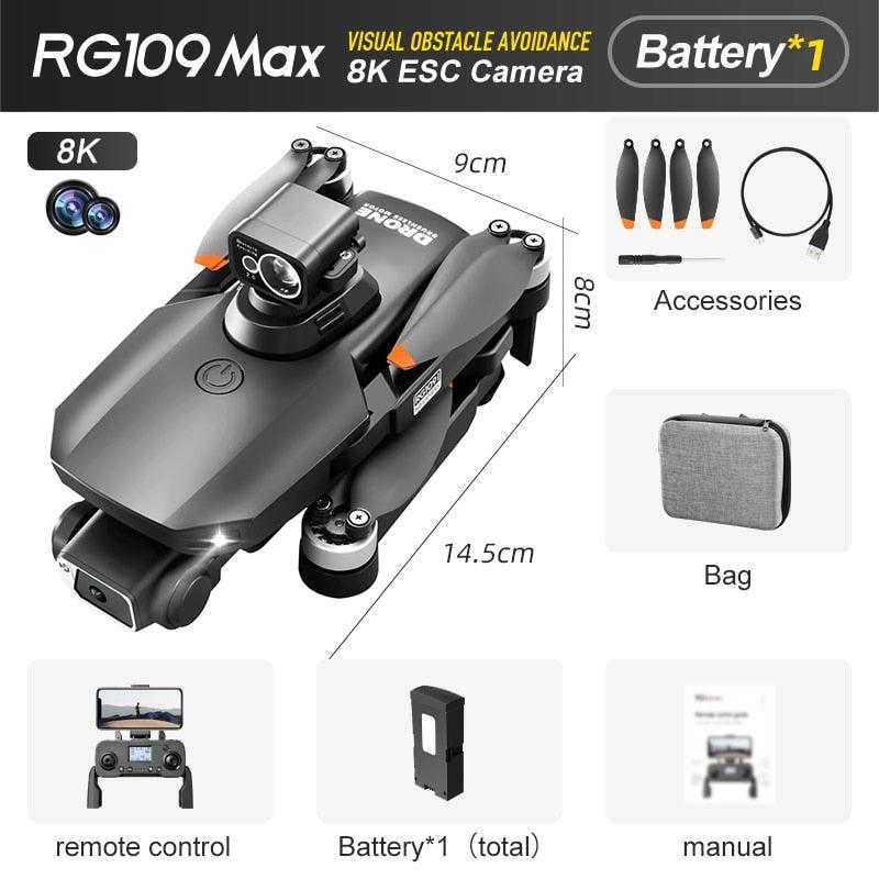 RG109 PRO MAX GPS Drone - RC Distance 1200M Professional Obstacle Avoidance 4K HD Dual HD Camera Brushless Foldable Quadcopter Professional Camera Drone - RCDrone