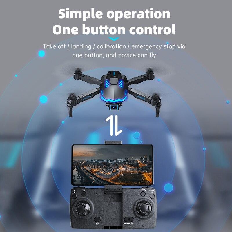 X6 Pro Drone - 4K Ultra HD Camera 120° Adjustable Lens Mini Dron 1800mAh 2.4G Infrared Obstacle Avoidance Quadcopter Toy Gift for Kids - RCDrone