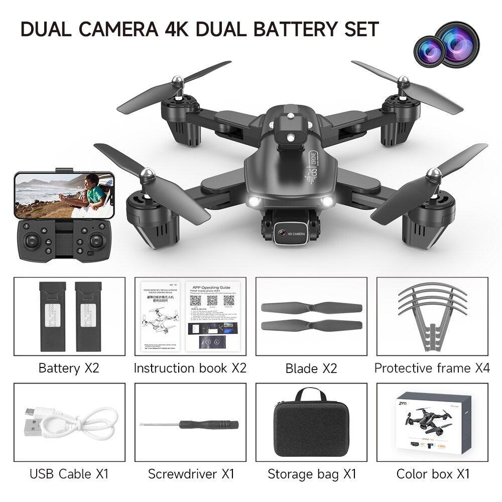 QJ F184 Drone - 4K Dual Camera WiFi FPV One Button Obstacle Avoidance Smart Follow 360° Quadcopter RC Helicopter Toy Gifts - RCDrone