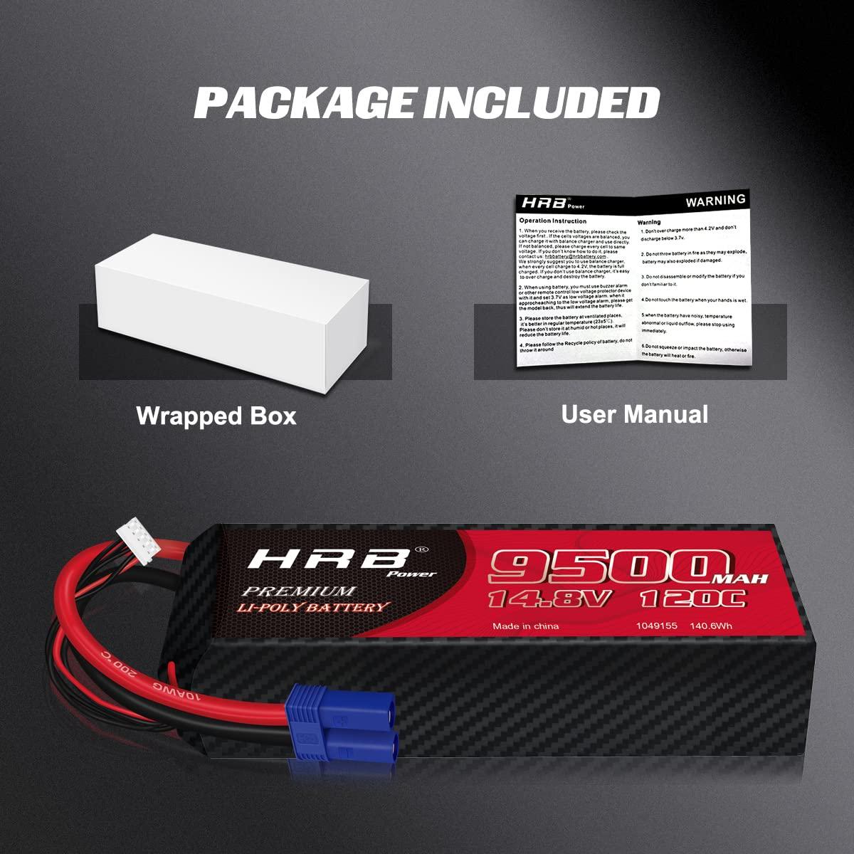HRB RC Lipo 3S 4S 6S Battery - 6000mah 7000mah 50C 9500mah 8000mah 150C 120C 11.1V 14.8V 22.2V 7.4V Hard Case For RC Parts - RCDrone