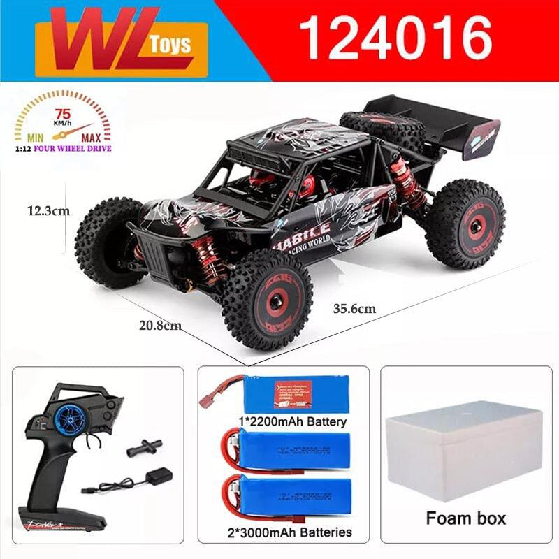 Wltoys 124017 124007 1/12 2.4G Racing RC Cars 4WD Brushless Motor 75Km/H High Speed Remote Control Off-road Drift Toys For Aduit - RCDrone