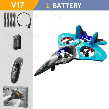 V17 RC Remote Control Airplane - 2.4G Gravity Sensing Remote Control Plane Glider Airplane EPP Foam Boy Toys Kids For Gift - RCDrone