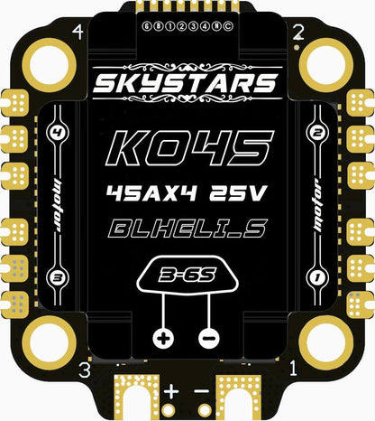 Skystars F4 F405HD2 Flight Controller Stack - OSD 45A Blheli_S 3-6S 4 In 1 Brushless ESC Stack 30.5x30.5mm FPV Racing Drone Quadcopter - RCDrone