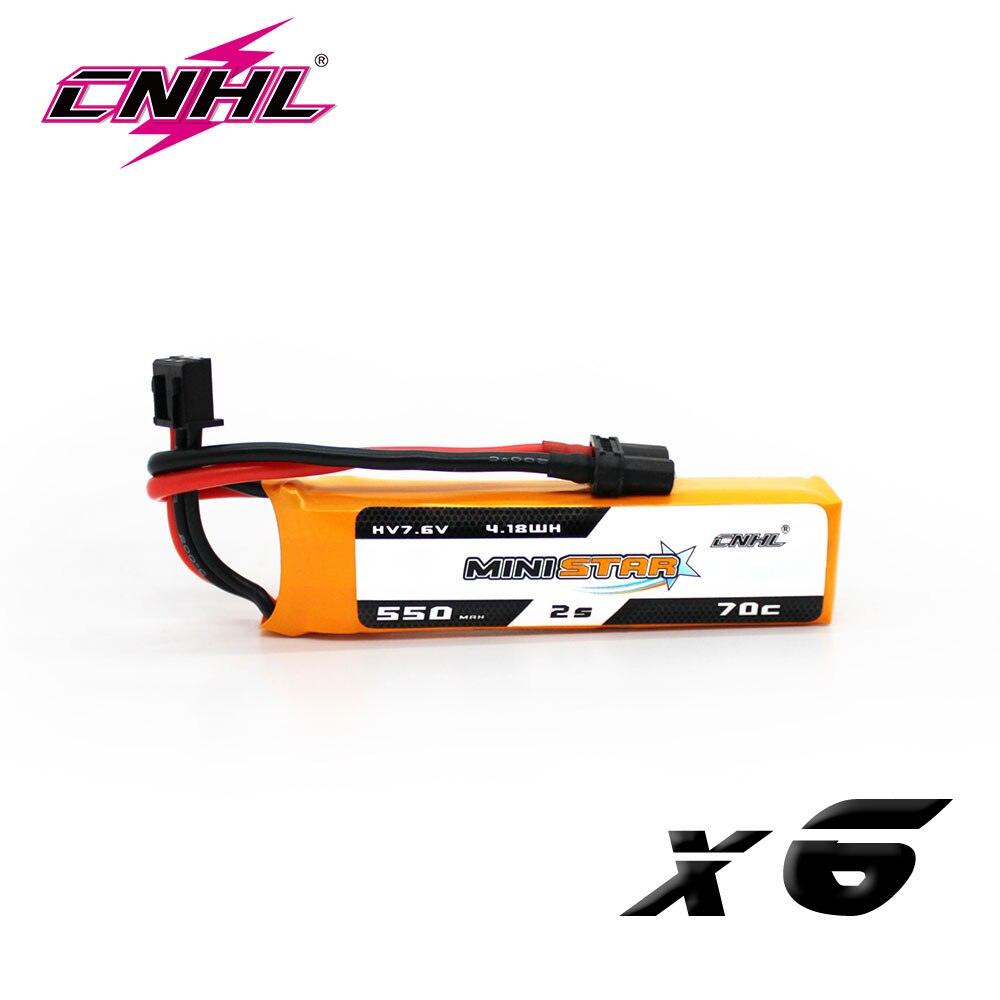 6PCS CNHL 2S 3S 4S 7.6V 11.4V 15.2V 550mAh Lipo Battery for FPV Drone - 70C MiniStar HV With XT30 Plug For RC FPV Racing Drone Drone Airplane - RCDrone