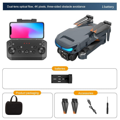 XT9 Mini Drone - 4K Double Camera FPV Drone Smart Obstacle Avoidance Drones Foldable Optical Flow RC Helicopter Toy - RCDrone