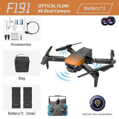 F191 Mini Drone - 4K Dual Camera Wifi FPV Four Sides Infrared Obstacle Avoidance One-key Take-off and Landing Folding Quadcopter - RCDrone